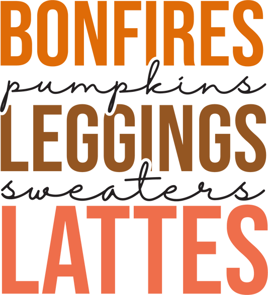 Bonfires Leggings Lattes HTV