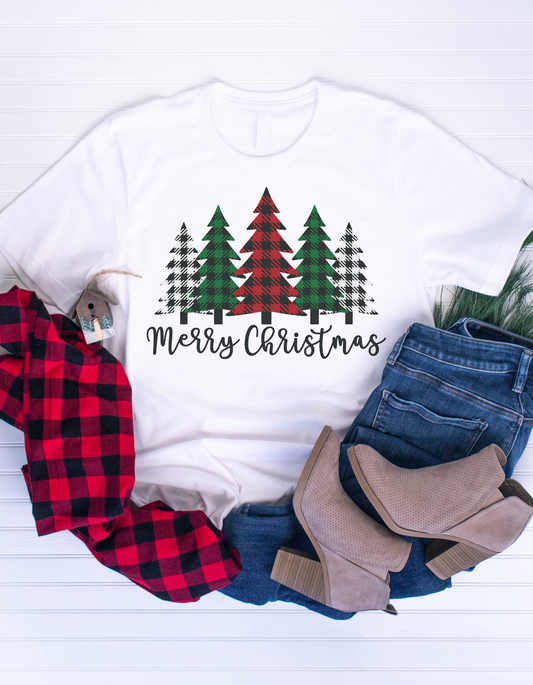 Merry Christmas Plaid Trees