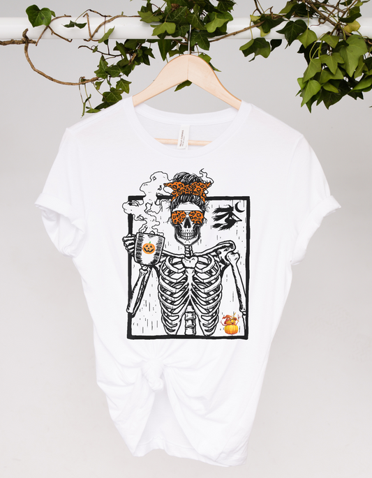 Skeleton Coffee Drinker