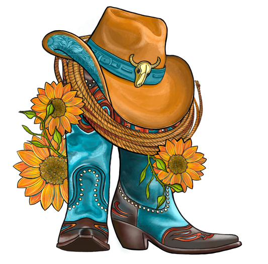 WESTERN HAT N BOOTS HTV